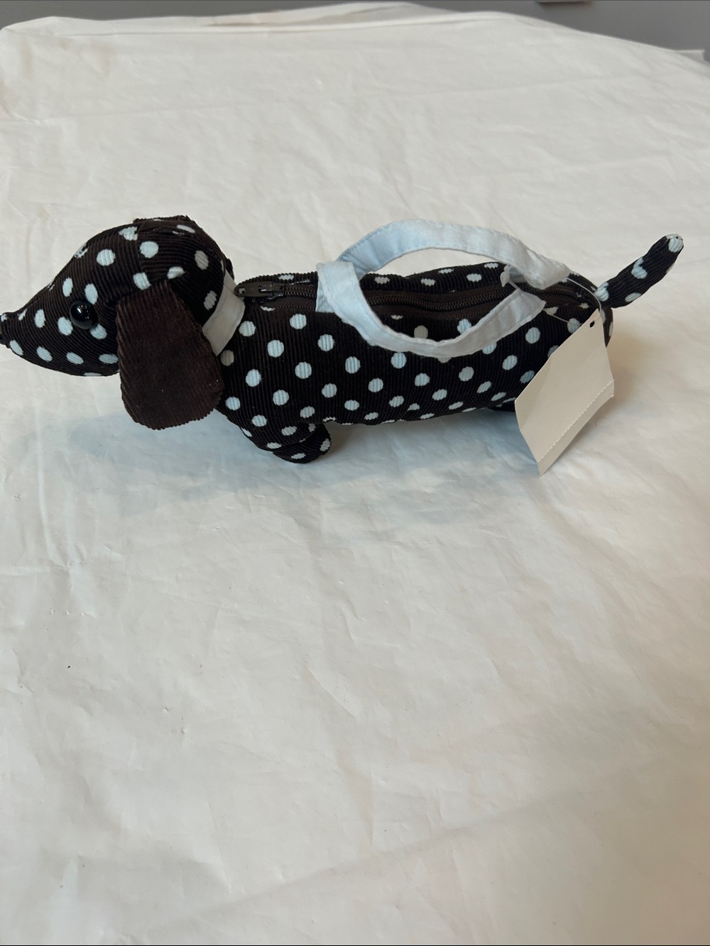 Gymboree Black and Baby Blue Polka Dot Dachshund Wristlet Bag